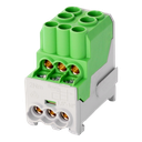 Borne de distr. UVB100 1p 2x16, 6x6mm² Cu PE verte