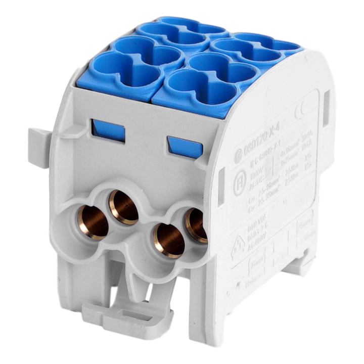 Borne de dériv. HLAK25 C 1p 4x25, 4x16mm² Cu  N bleue