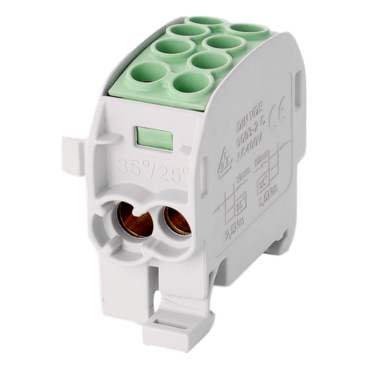Bornier de dériv. HLAK35 C 1p 2x35, 2x25mm² Cu PE vert