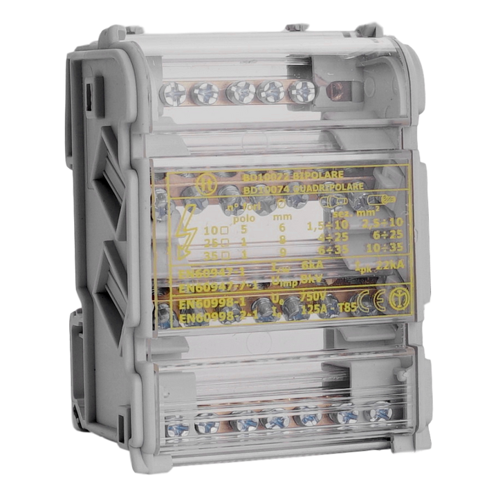 Barenstel 100A 4P 5x 10mm² + 1x 25mm² + 1x 35mm²