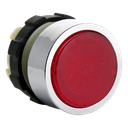 Illuminated push button red with metal ring