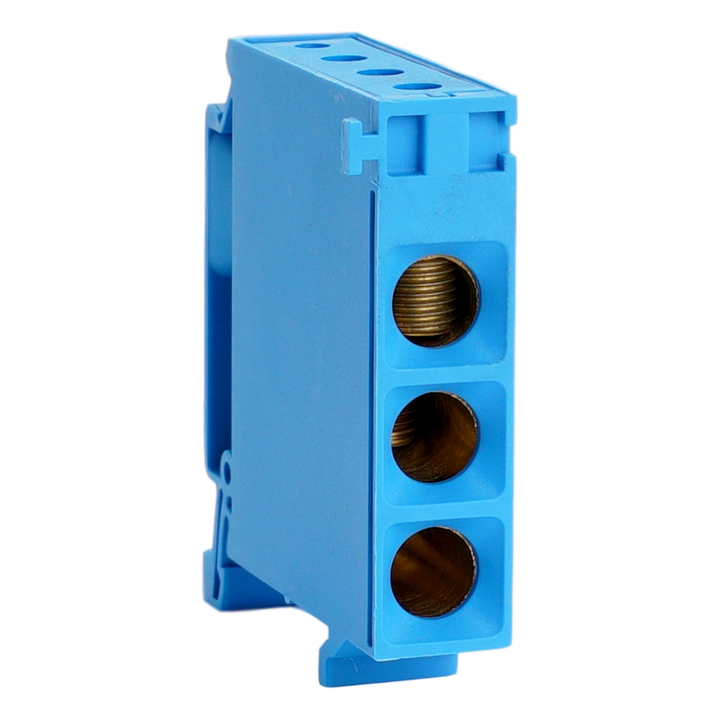 Borne de dérivation BB3 35mm² (4 connections), bleu