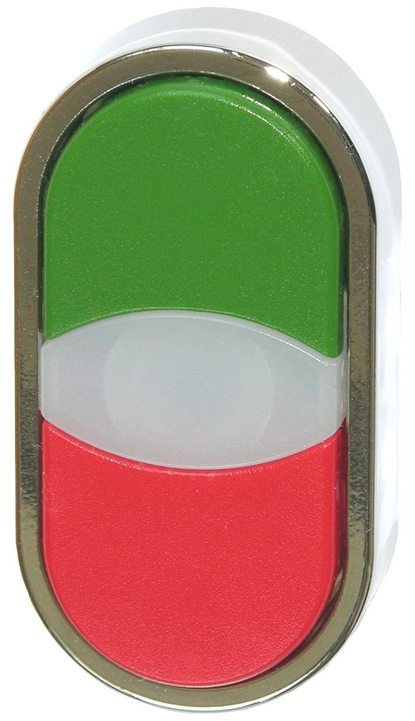 Bouton poussoir double vert/rouge