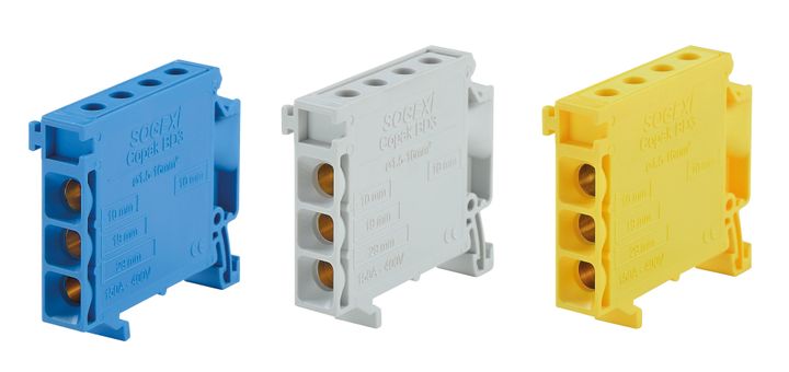 Borne de dérivation BD3 16mm² (4 connections)