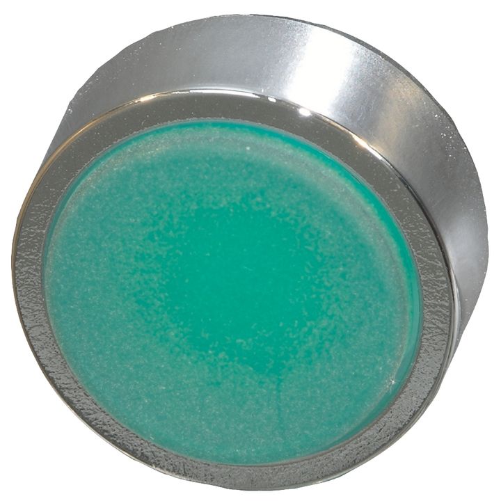 Bouton poussoir lumineux jaune, avec bague plastique noire