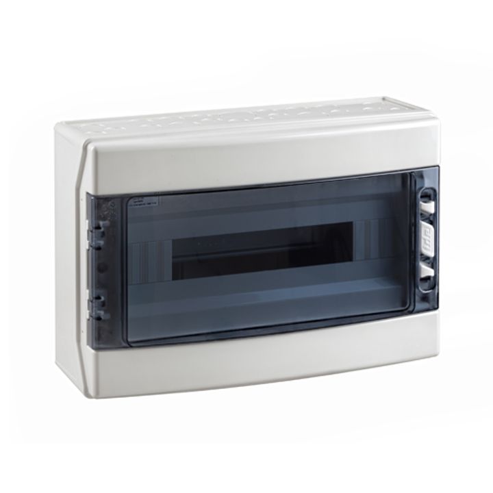 Coffret app. IP65 porte transp. 1x 18 mod. + born. de terre