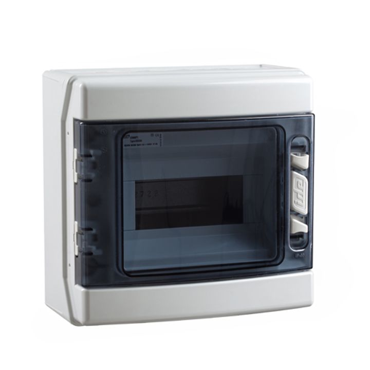 Coffret app. IP65 porte transp. 1x 8 mod. + born. de terre