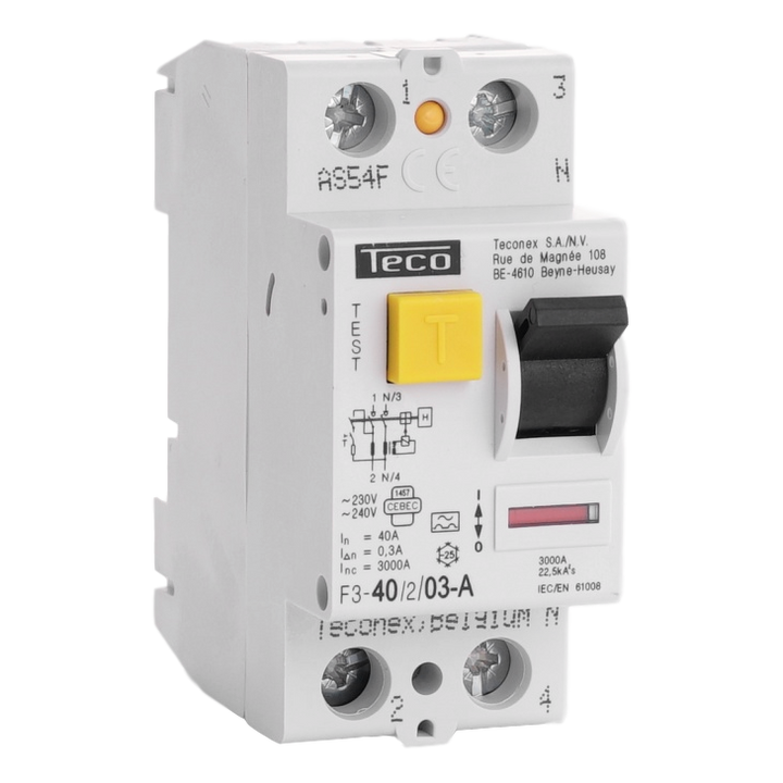 MCB TC 2P 40A 300mA Type A 3kA