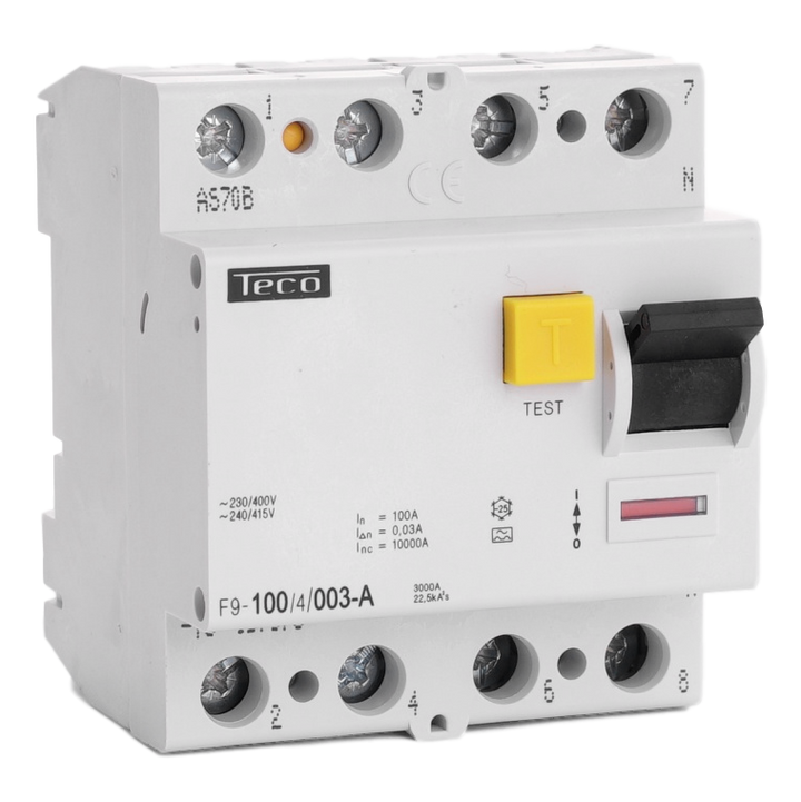 Residual current circuit breaker TC 4P 100A 30mA type A