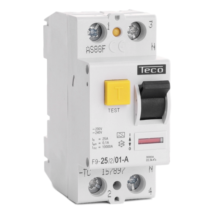 Diff. schak. Teco 2P 25A 100mA Type A