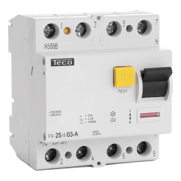 Diff. schak. Teco 4P 25A 300mA Type A