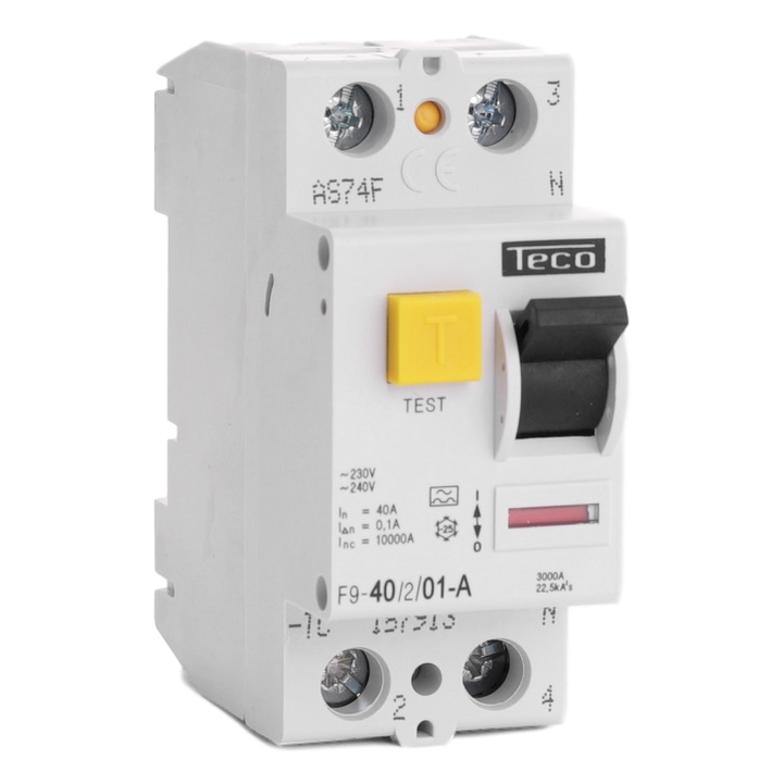 Diff. schak. Teco 2P 40A 100mA Type A