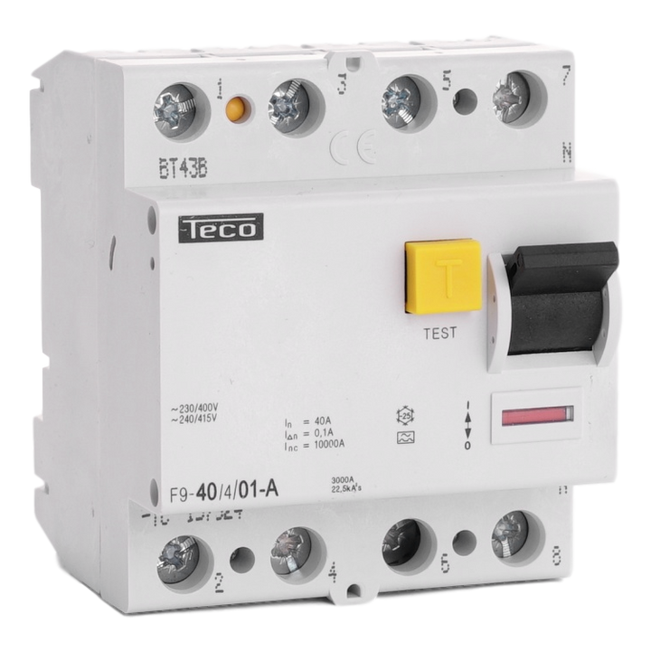 Diff. schak. Teco 4P 40A 100mA Type A