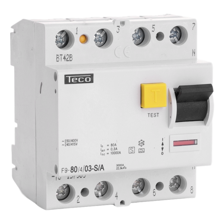 Diff. schak. Teco 4P 80A 300mA Type S-A