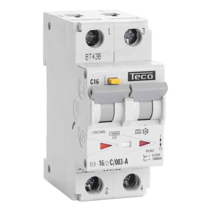 Diff. aut. Teco 2p 16A Courbe C Type A 30mA