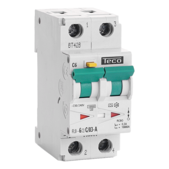 Diff. aut. Teco 2p 6A Courbe C Type A 300mA
