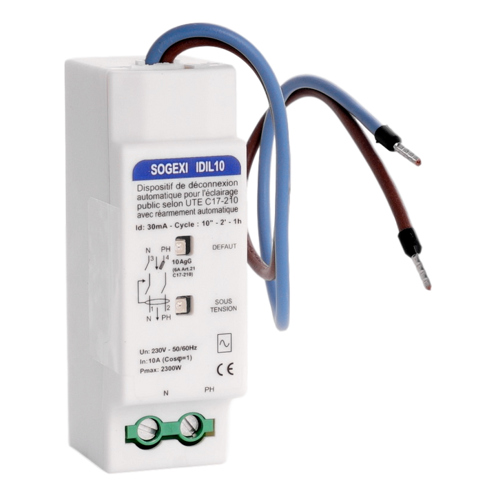 Inter. diff. 2P 10A 30mA avec réencl. auto