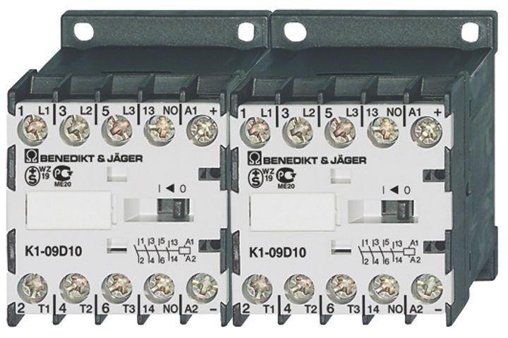 Compacte omkeercontactor K1  4kW
