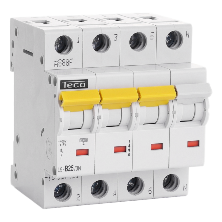 Disjoncteur Teco 3N 25A 10kA Courbe B