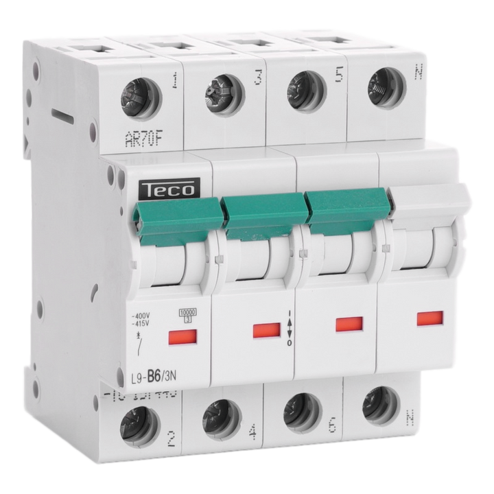 Disjoncteur Teco 3N 6A 10kA Courbe B
