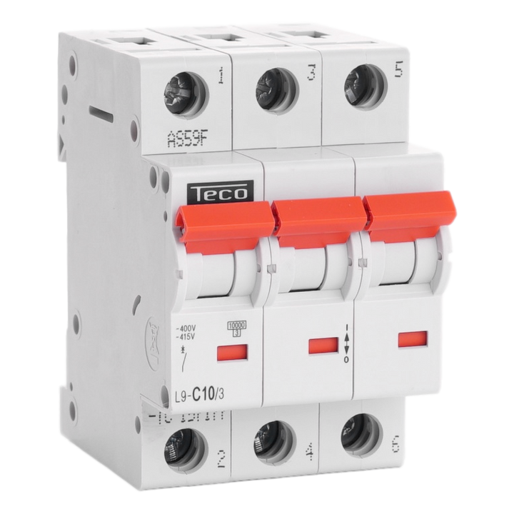 Automaat Teco 3P 10A 10kA Curve C