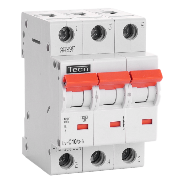 MCB TC 3P 10A 6kA Curve C