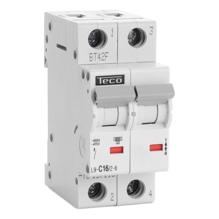 Automaat Teco 2P 16A 6kA Curve C