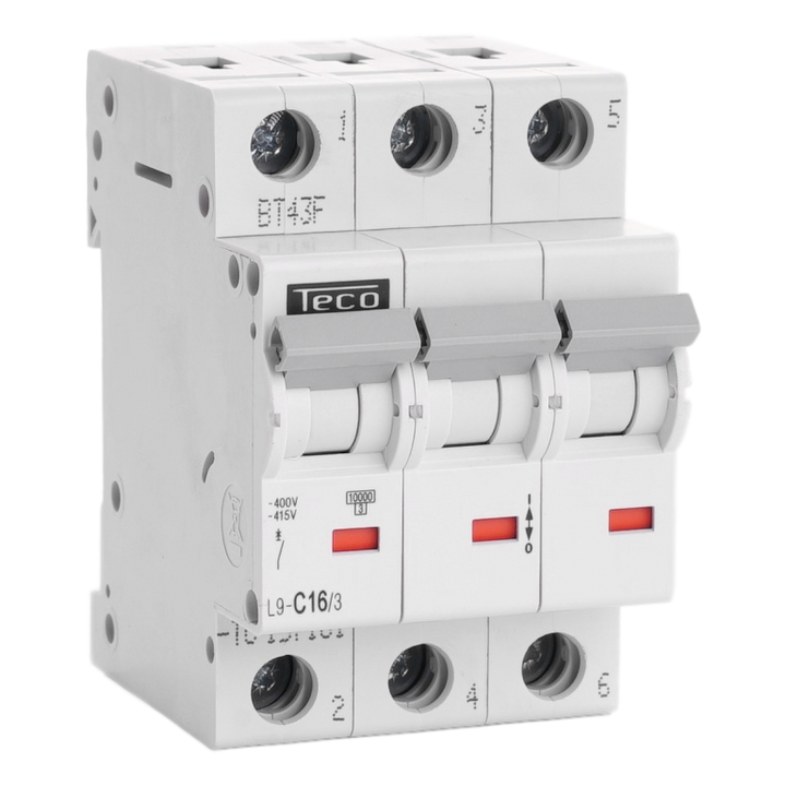 Disjoncteur Teco 3P 16A 10kA Courbe C