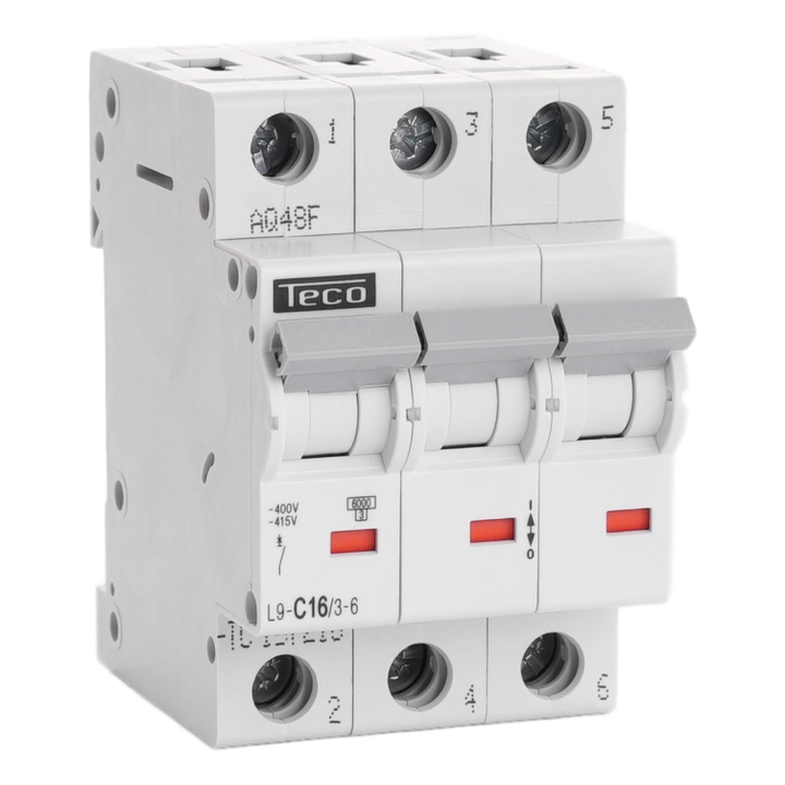 Automaat Teco 3P 16A 6kA Curve C