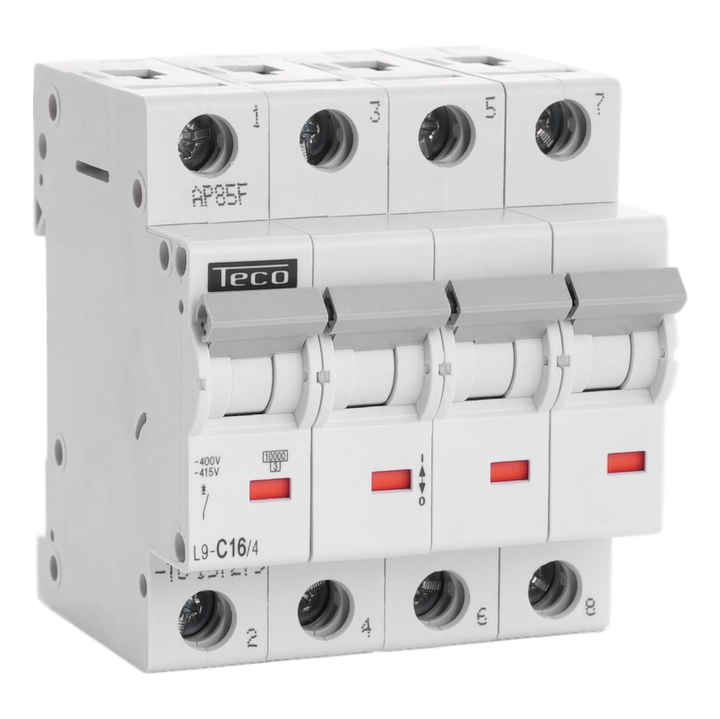 Automaat Teco 4P 16A 10kA Curve C