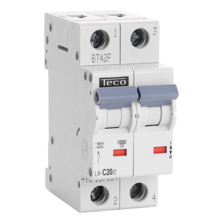 Disjoncteur Teco 2P 20A 10kA Courbe C