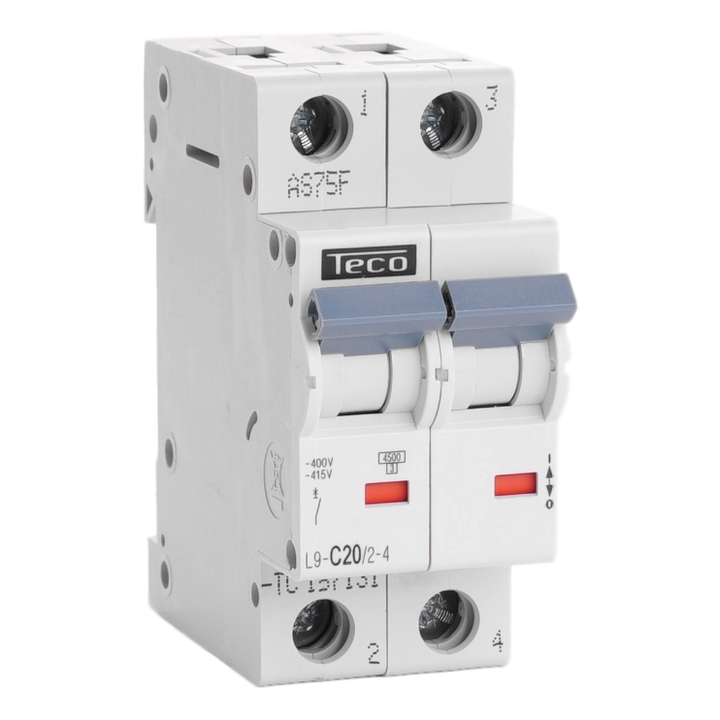 Disjoncteur Teco 2P 20A 4,5kA Courbe C