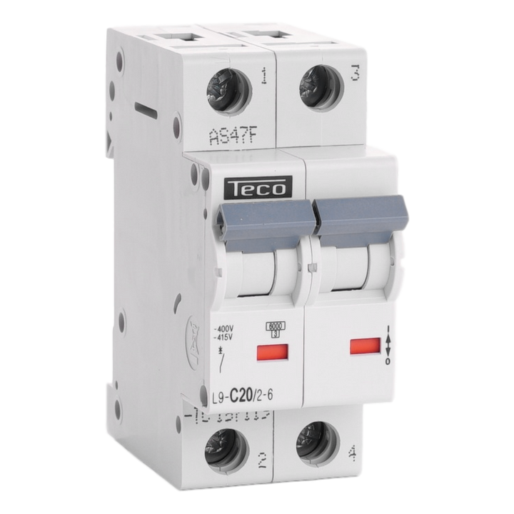 Sicherungsautomat Teco 2P 20A 6kA Kurve C