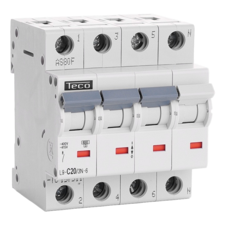 Disjoncteur Teco 3N 20A 6kA Courbe C