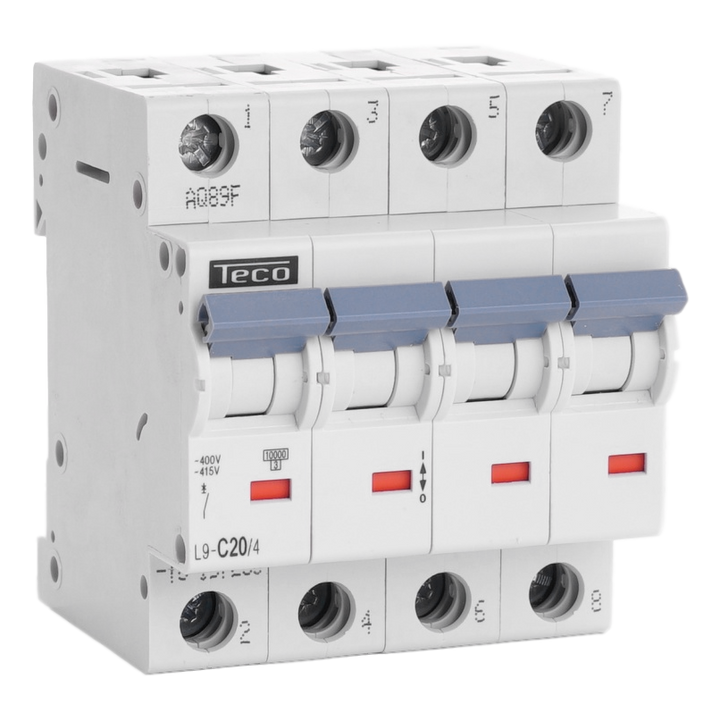 Disjoncteur Teco 4P 20A 10kA Courbe C