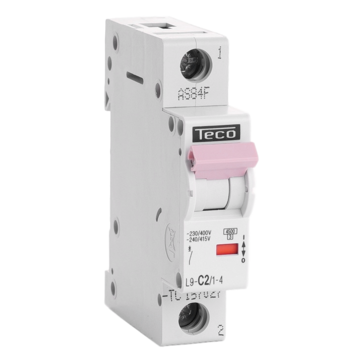 Disjoncteur Teco 1P 2A 4.5kA Courbe C