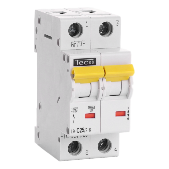 Automaat Teco 2P 25A 6kA Curve C