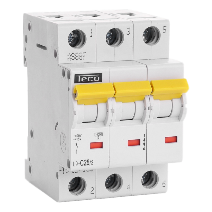 Automaat Teco 3P 25A 10kA Curve C