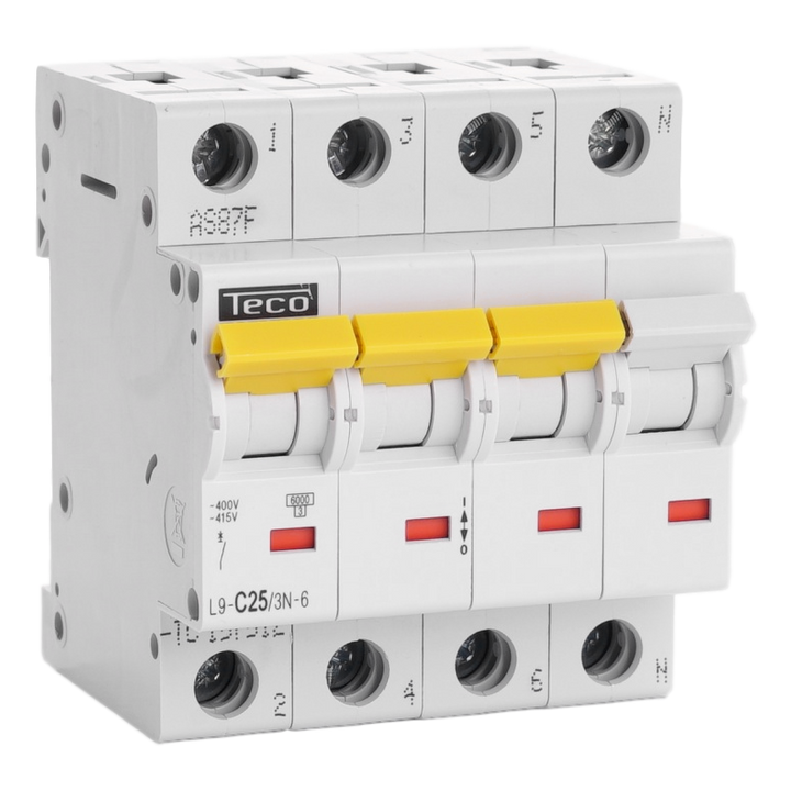 Automaat Teco 3N 25A 6kA Curve C