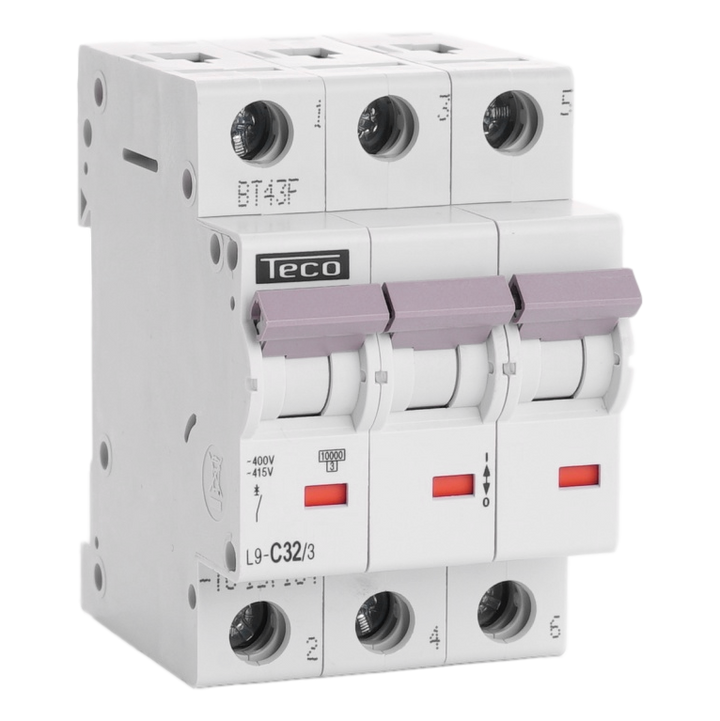 Sicherungsautomat Teco 3P 32A 10kA Kurve C