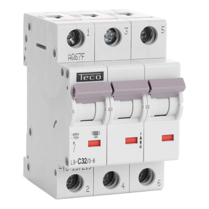 Disjoncteur Teco 3P 32A 6kA Courbe C