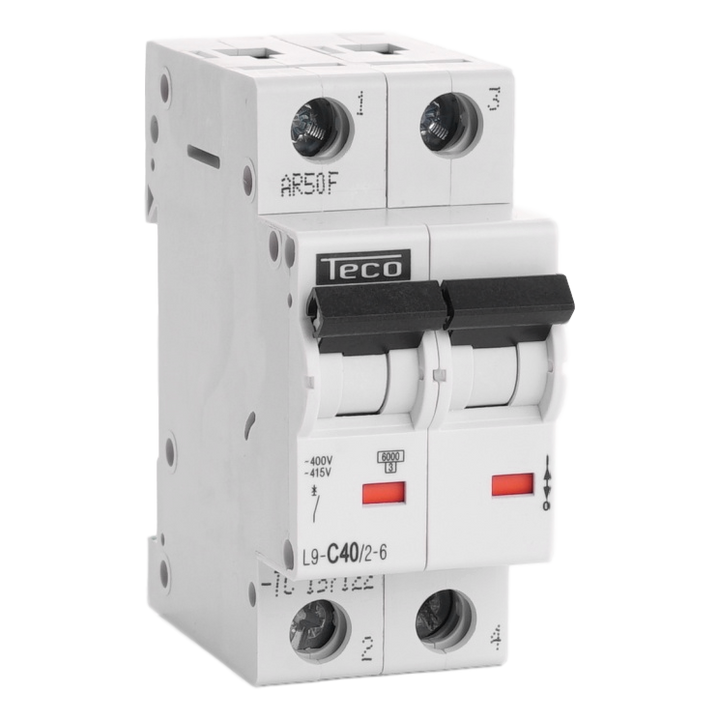Disjoncteur Teco 2P 40A 6kA Courbe C