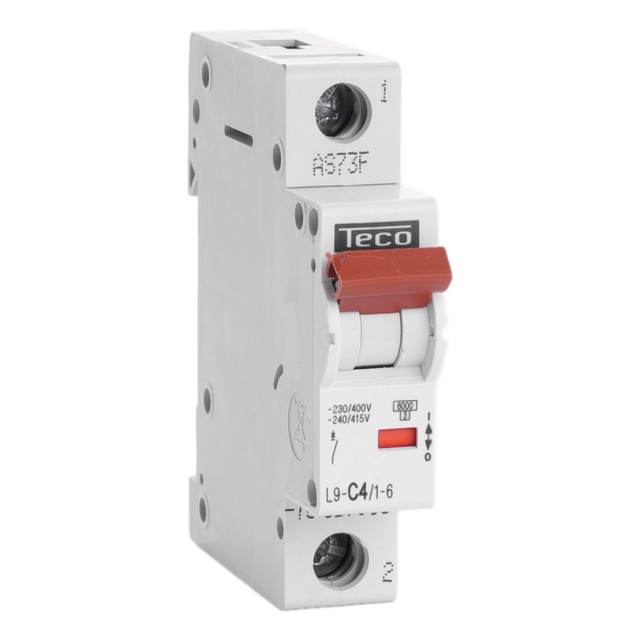 Automaat Teco 1P 4A 6kA Curve C