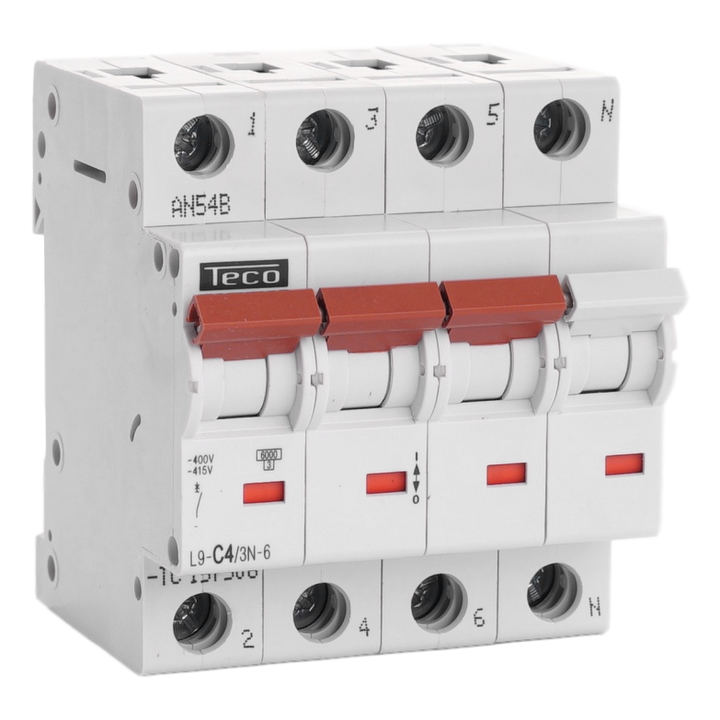 Automaat Teco 3N 4A 6kA Curve C