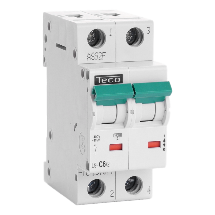 Sicherungsautomat Teco 2P 6A 10kA Kurve C