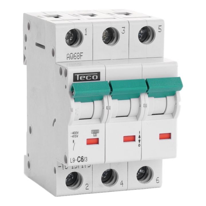 Disjoncteur Teco 3P 6A 10kA Courbe C