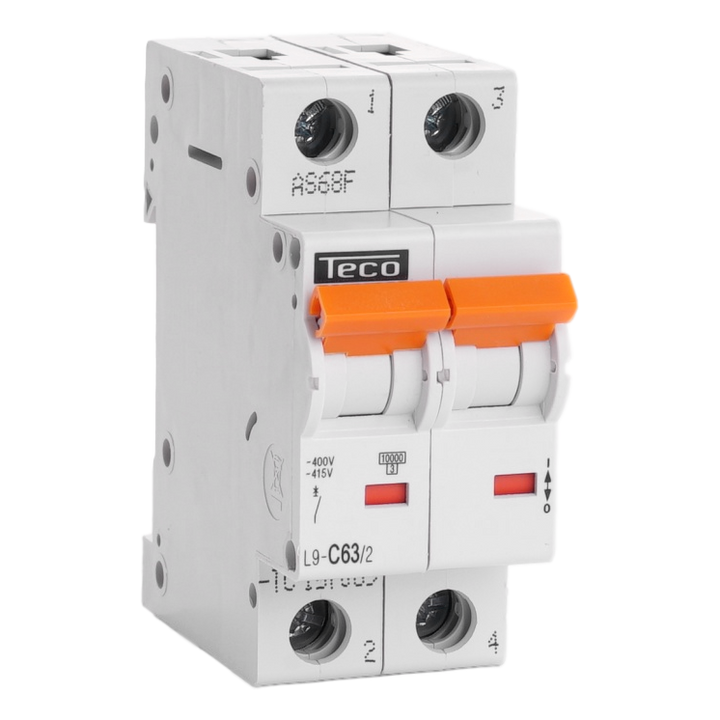 Automaat Teco 2P 63A 10kA Curve C