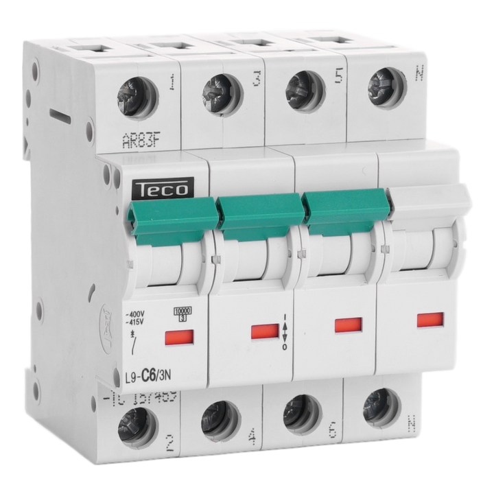 Disjoncteur Teco 3N 6A 10kA Courbe C