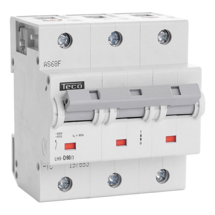 Automaat Teco 3P 80A 20kA Curve D