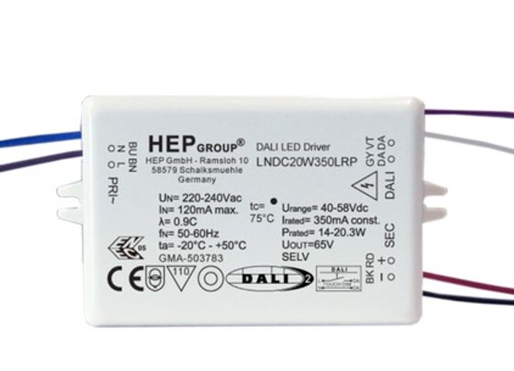 DALI Dimmable LED driver 500mA 20W NAULA